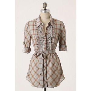 Anthropologie Odille Plaid Buttondown- Sz 8